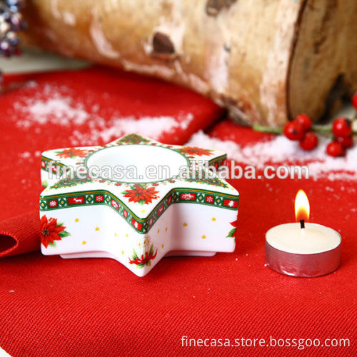Christmas New Bone China Star Shaped Candle Holders